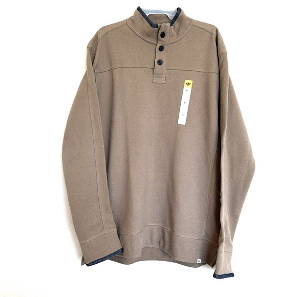 Eight Bell Other - Eight Bell Sweater Men's Pullover Long Sleeve Waffle Button Neck Olive Sz XL NEW